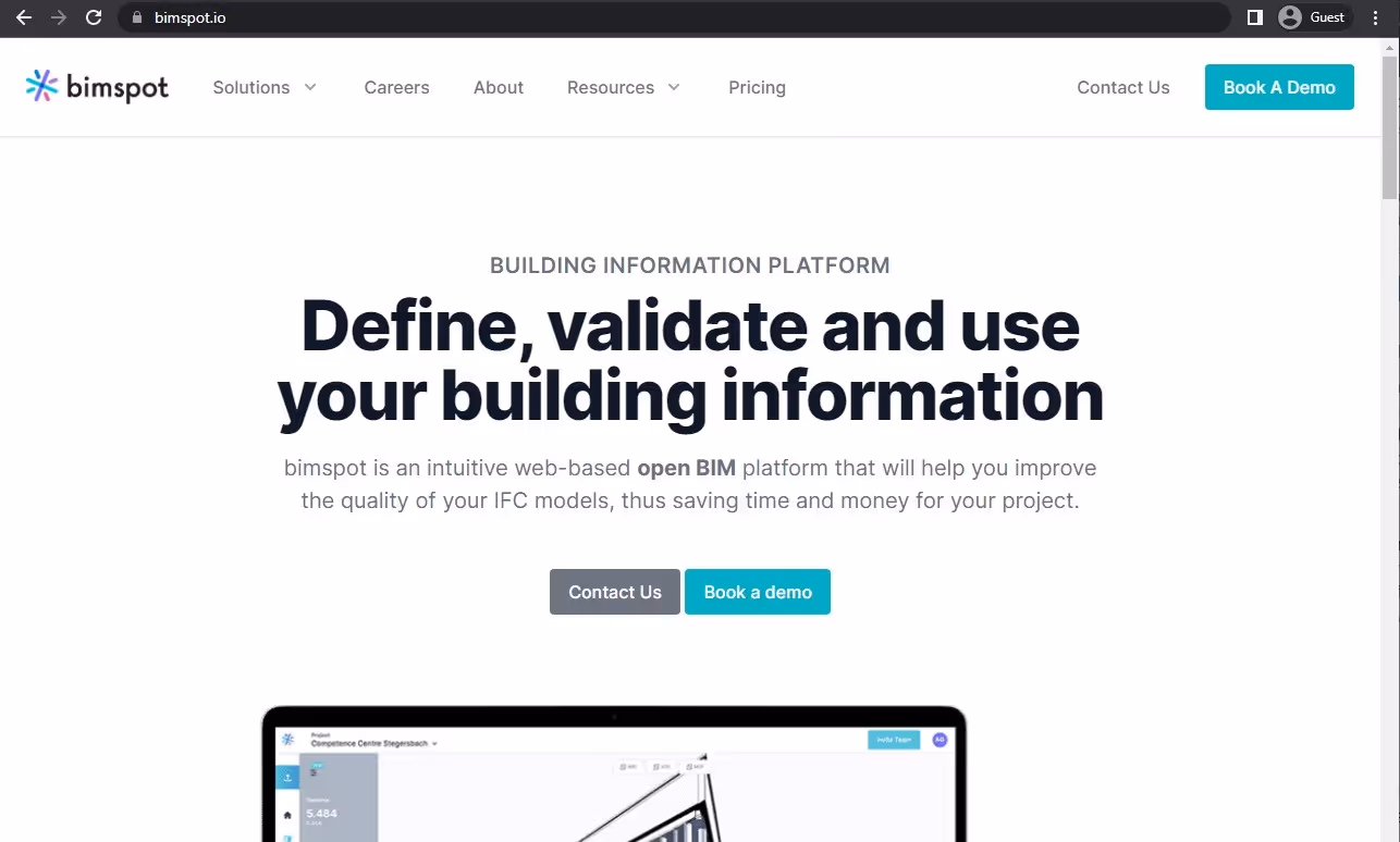 bimspot landing page