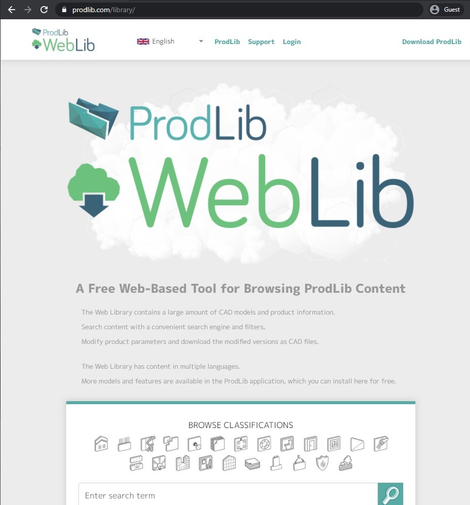 prodlib web page