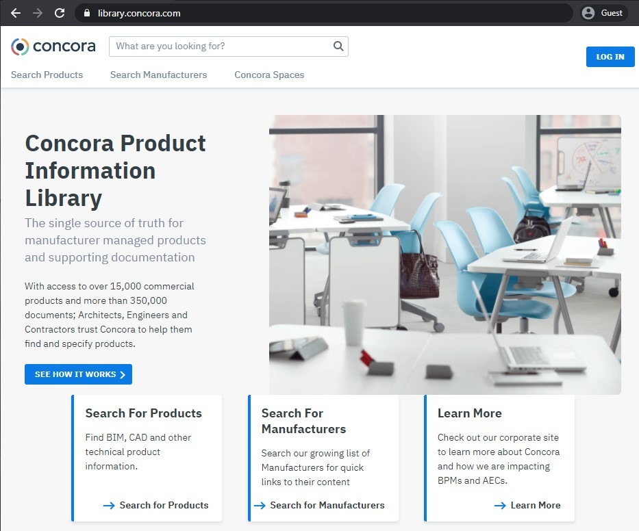 smart bim library web page