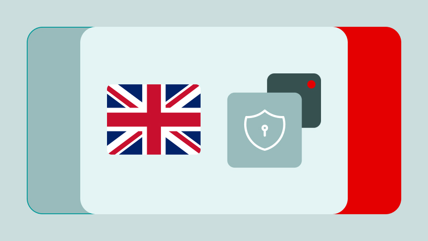 UK flag and data security icon