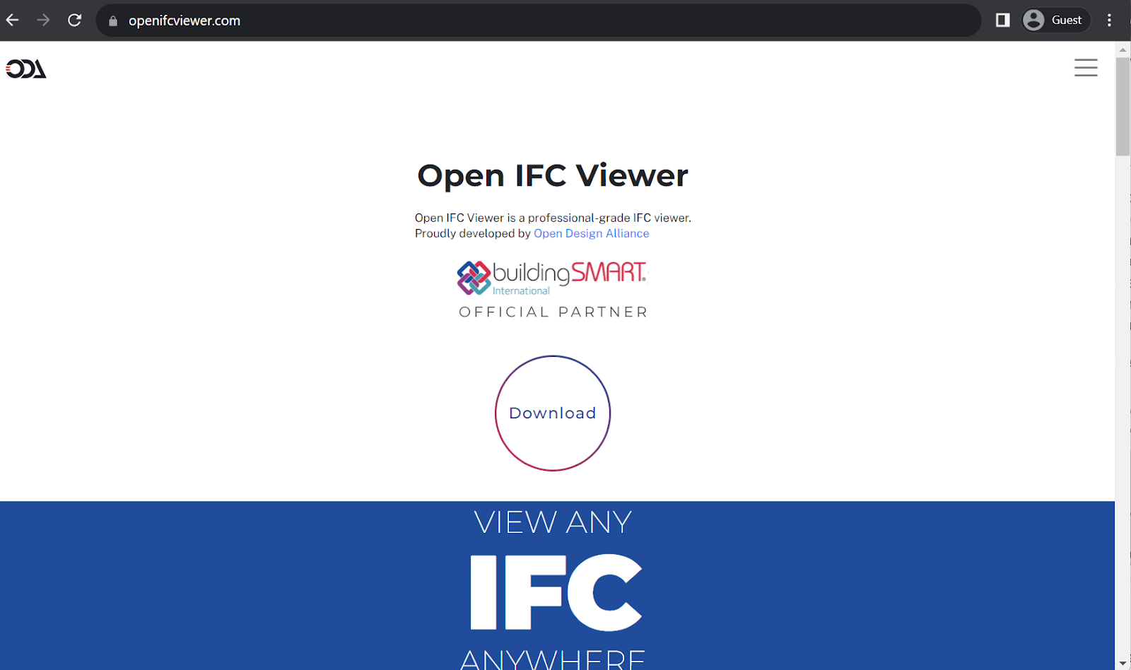Open IFC Viewer homepage