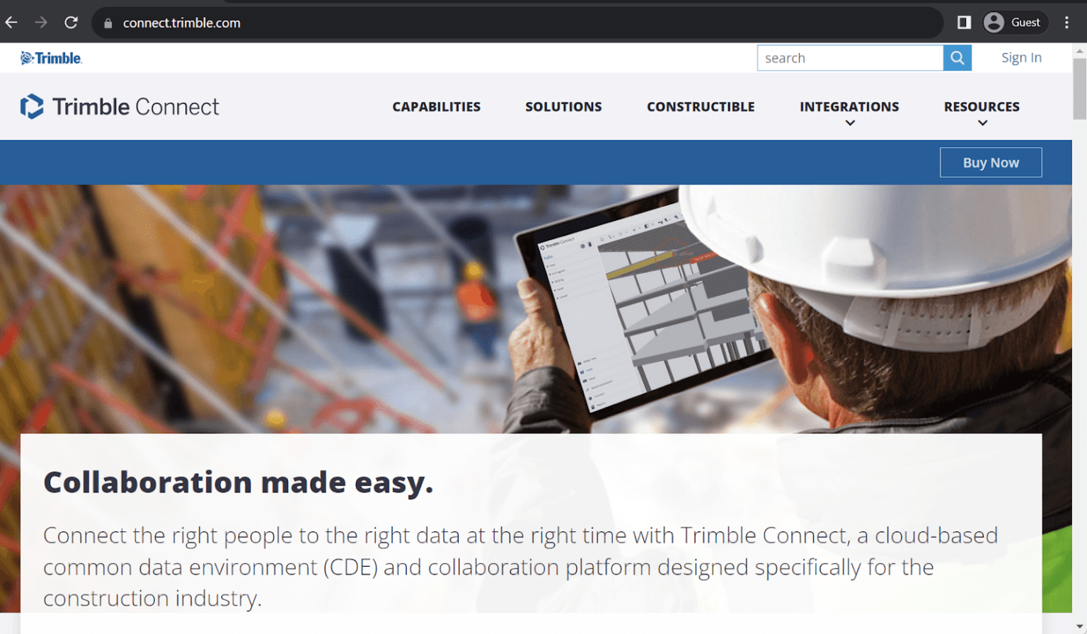Trimble Connect homepage
