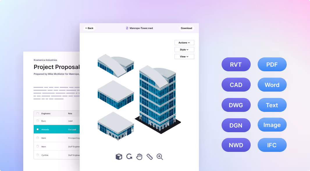 Lunr engineering content management system with native DWG viewer and title block synchronization for construction documents