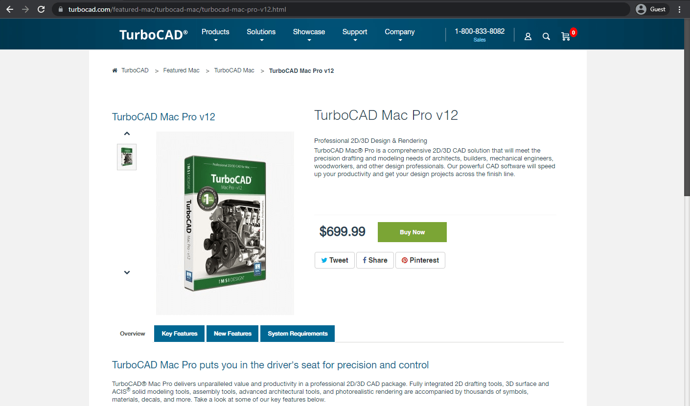 TurboCAD Mac homepage