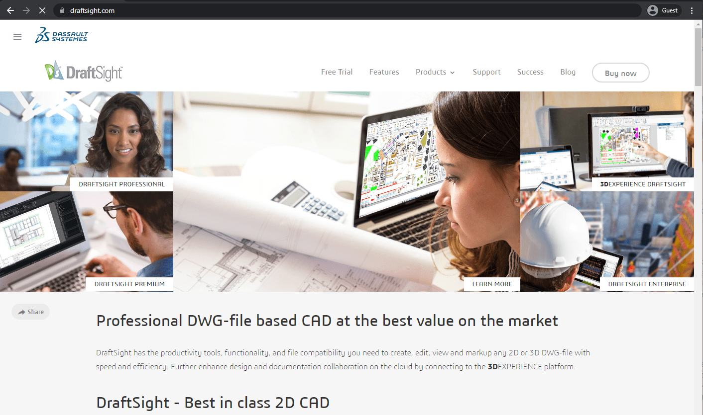 DraftSight homepage