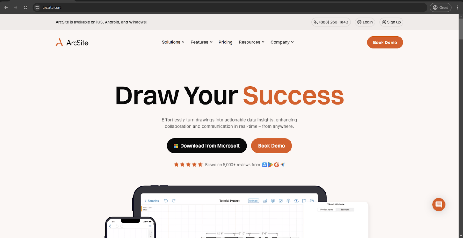 ArcSite homepage