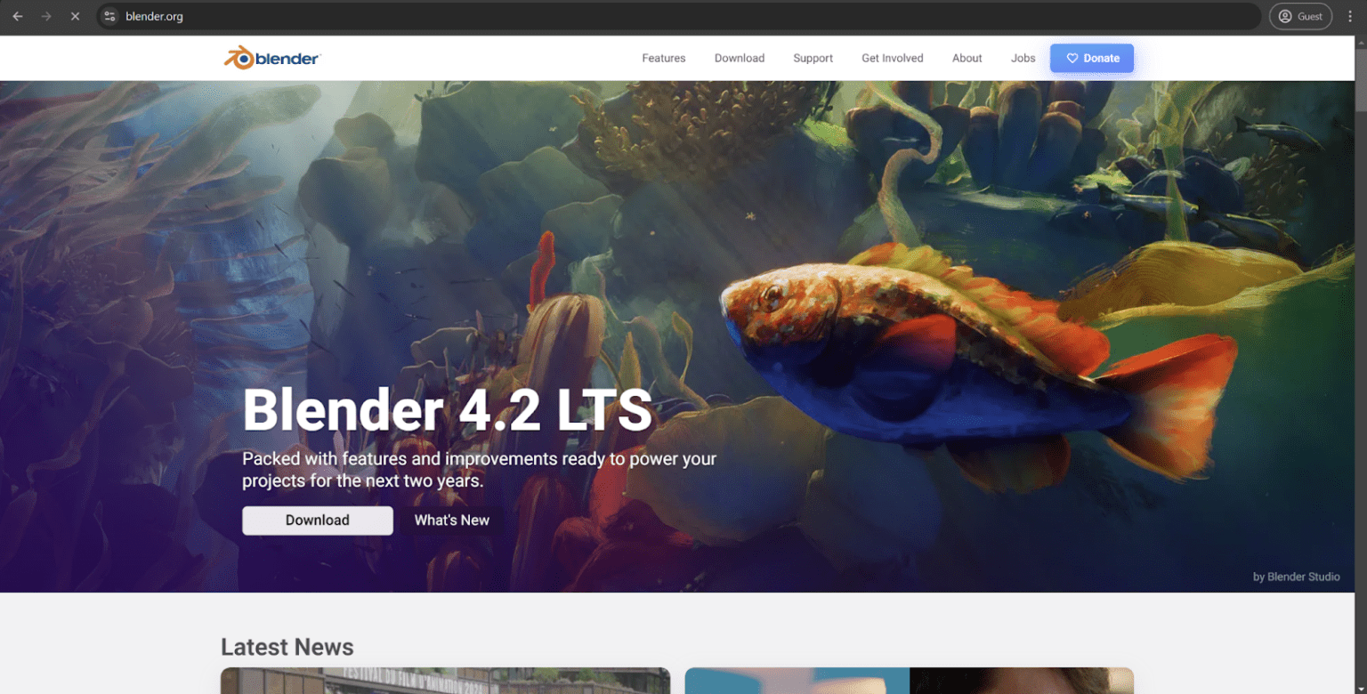 Blender homepage