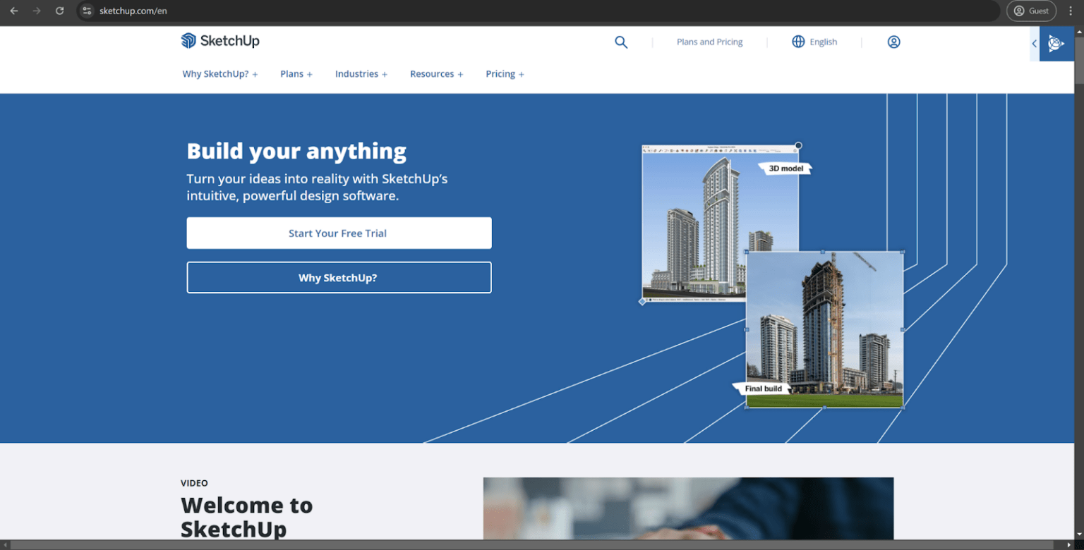 SketchUp homepage