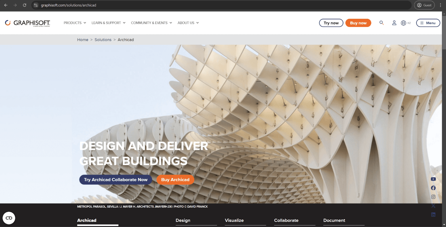 Archicad homepage