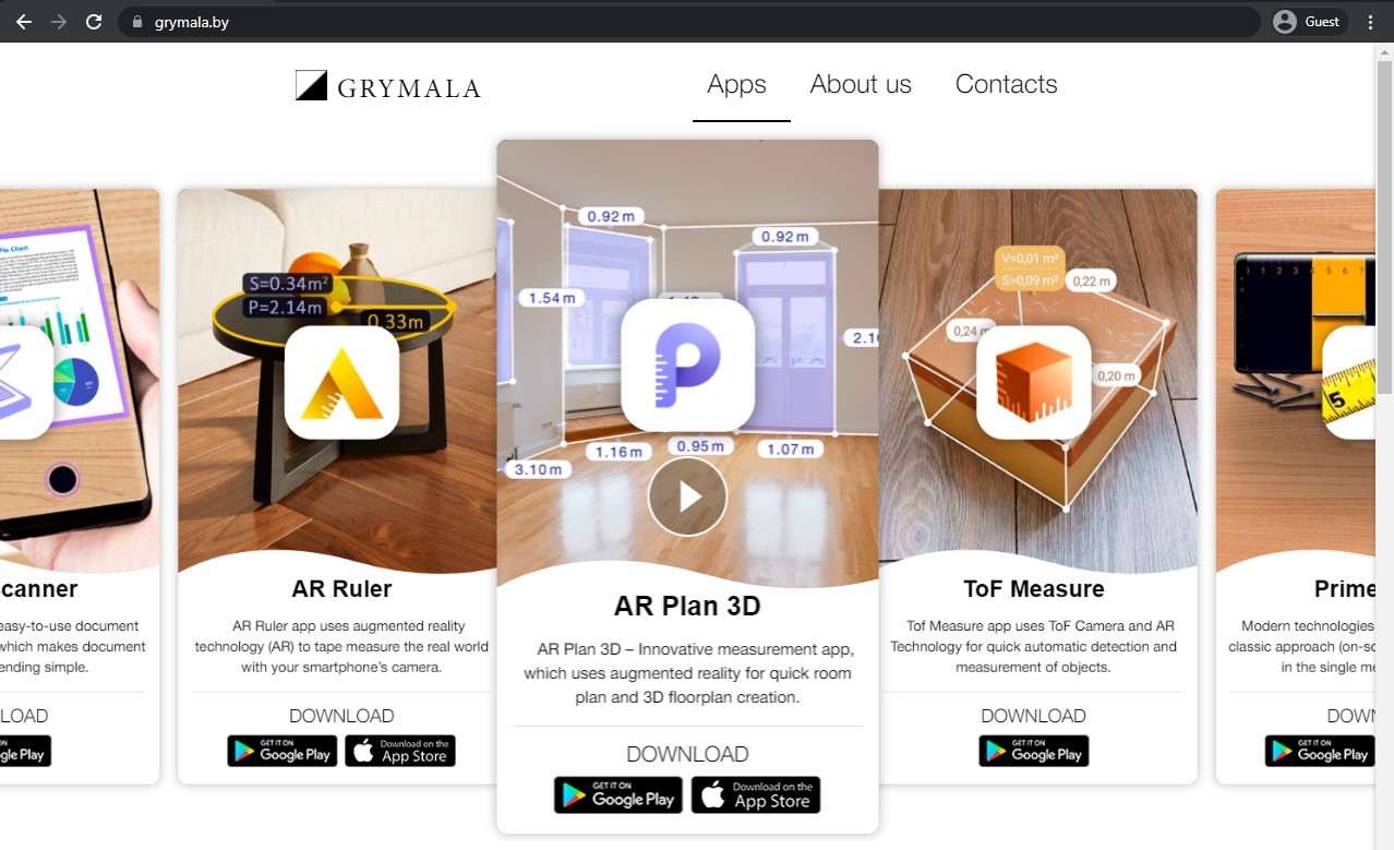 AR Plan 3D homepage