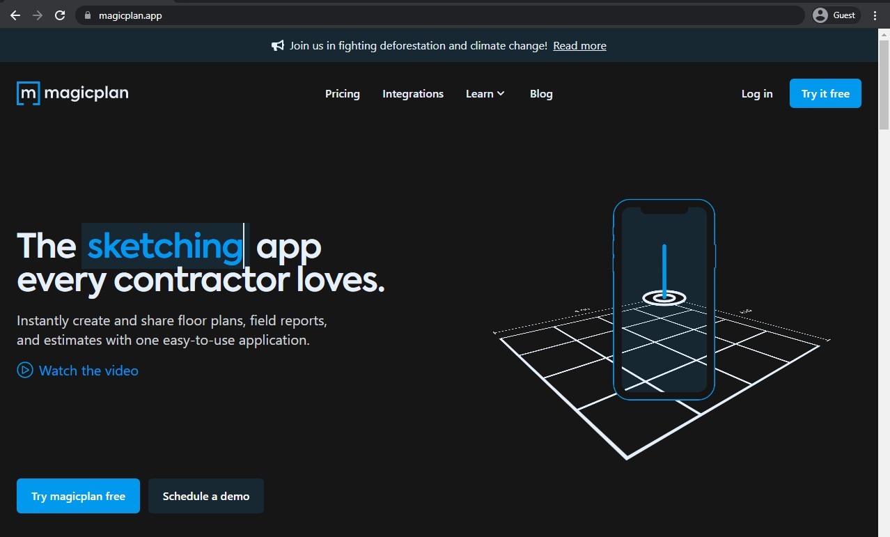 MagicPlan homepage