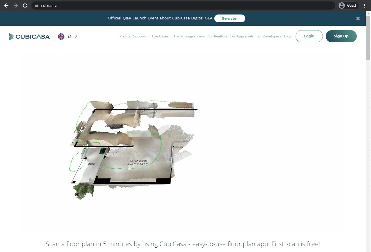 CubiCasa homepage