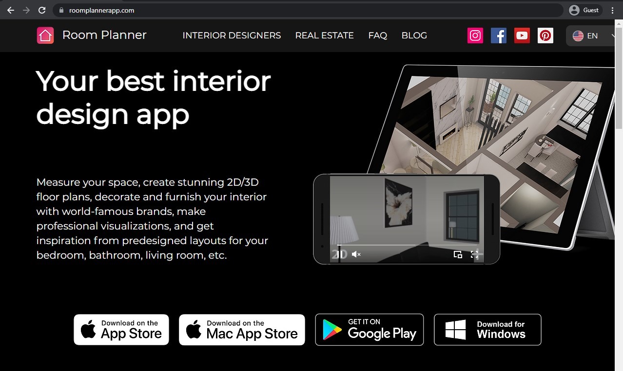 Room Planner homepage