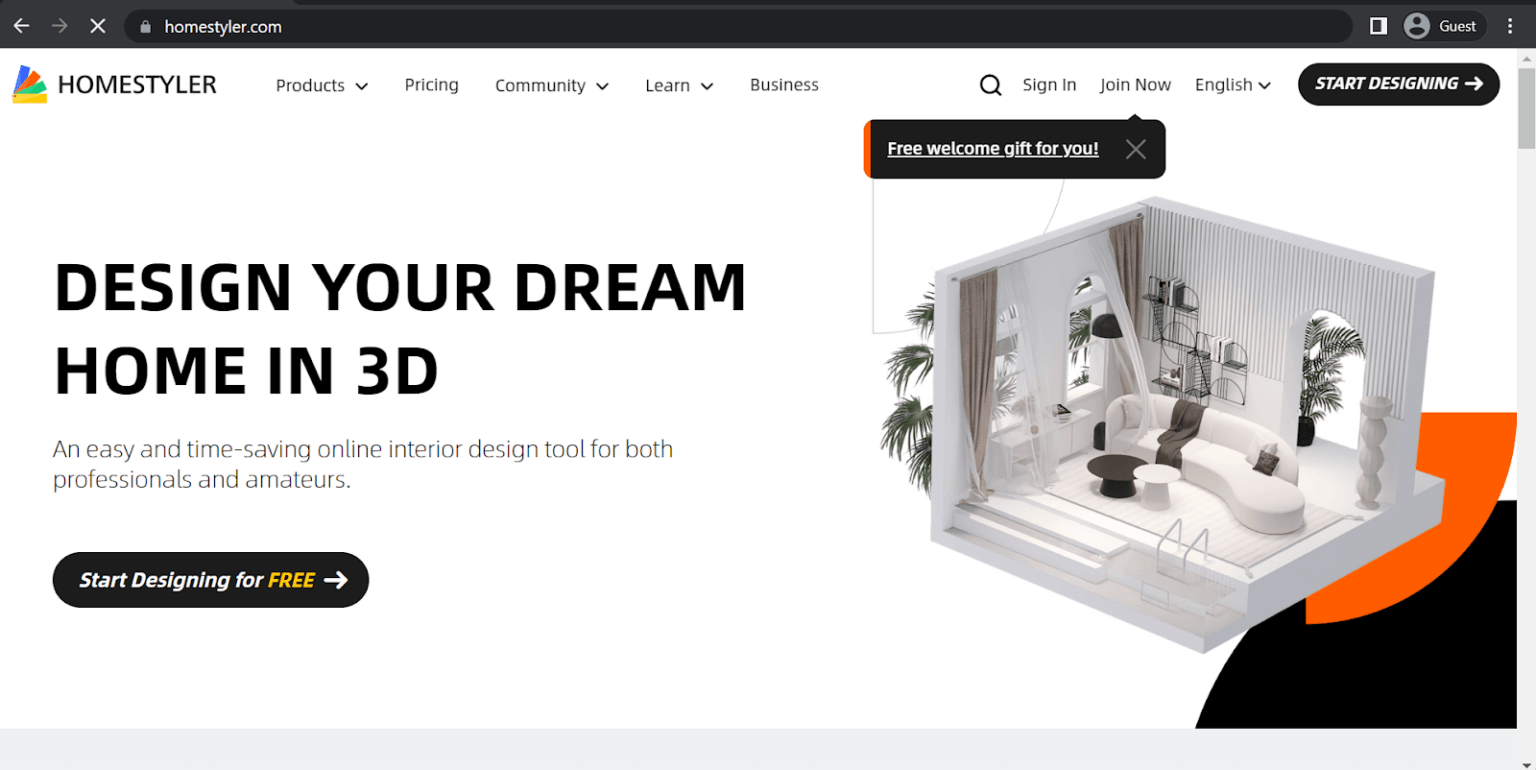 Homestyler homepage