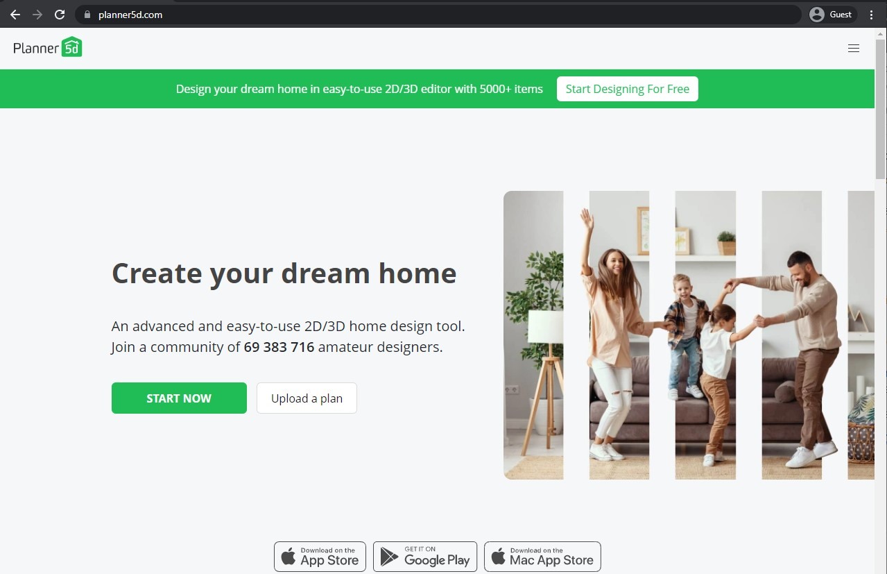 Planner 5D homepage