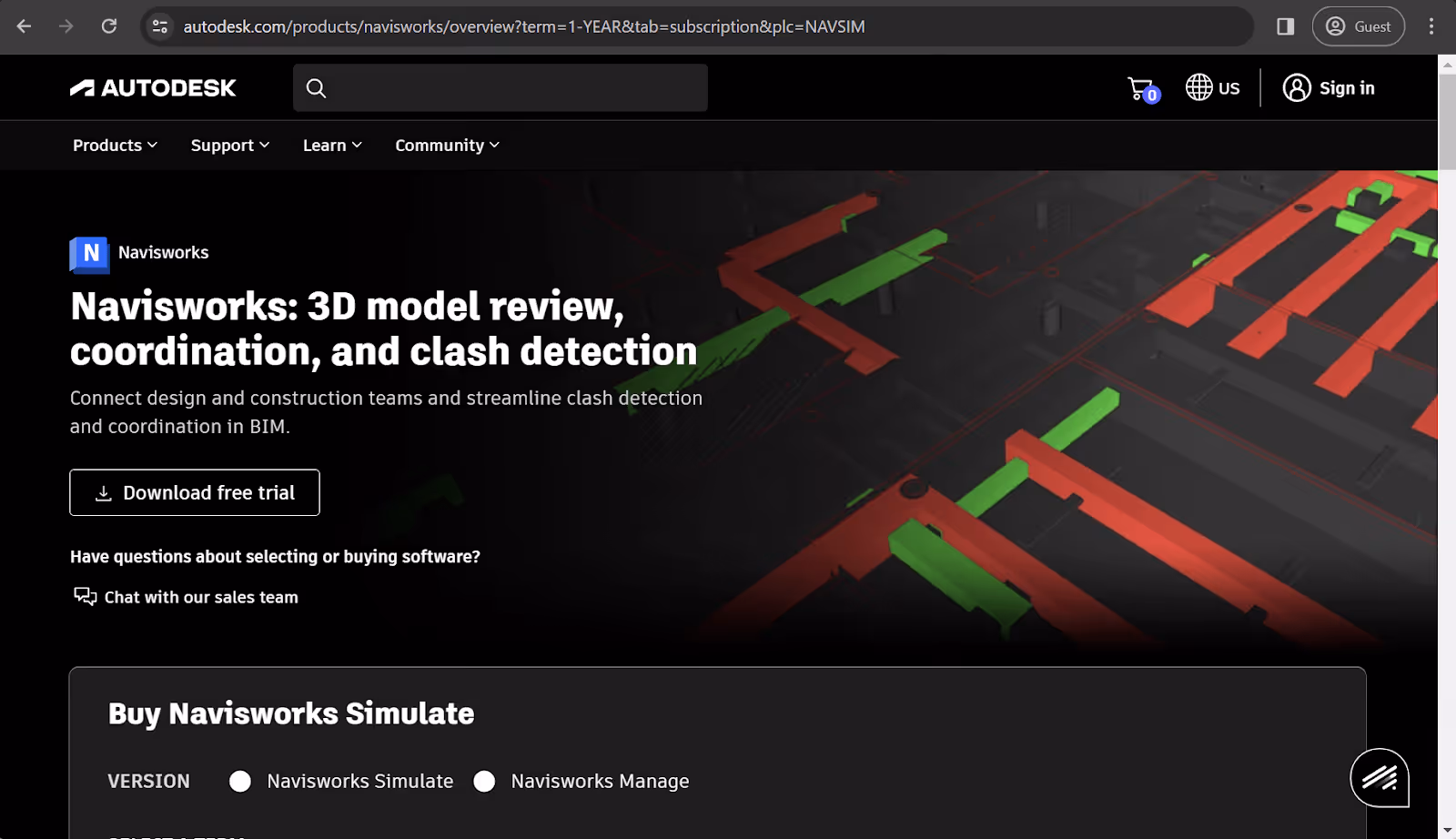 navisworks landing page