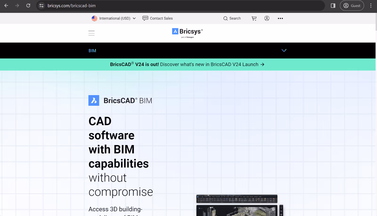 bricscad landing page