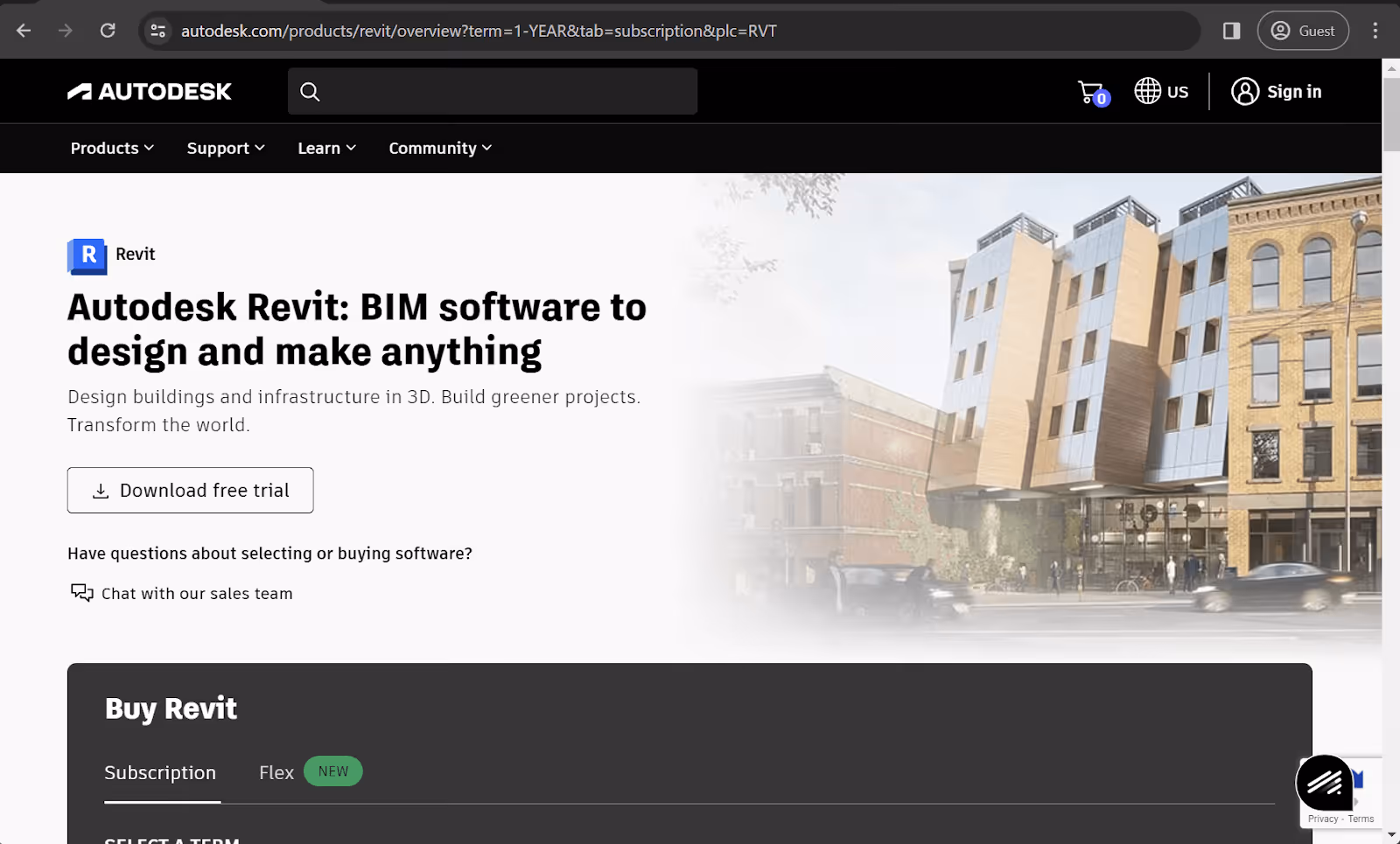 revit landing page