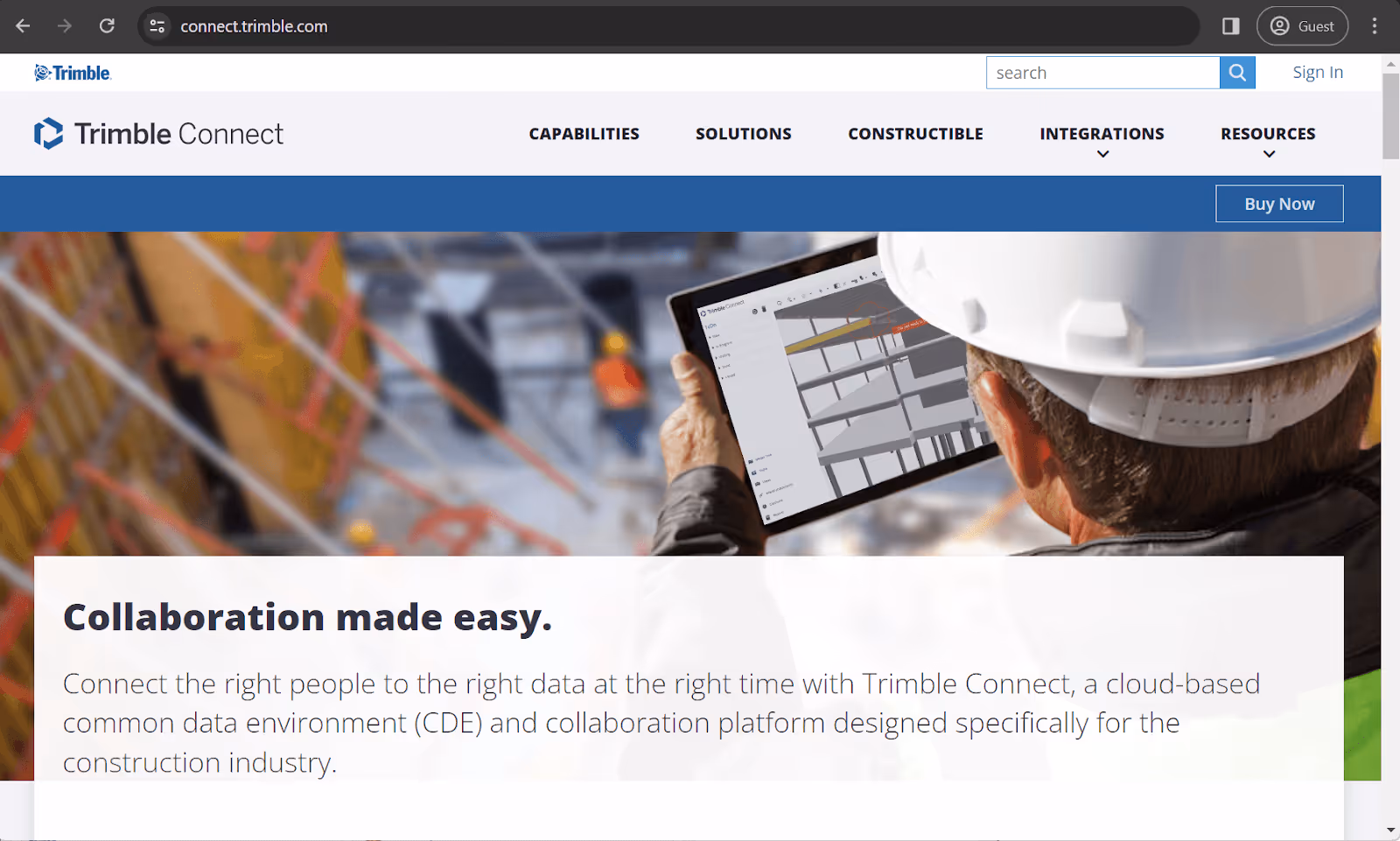 trimble connect landing page