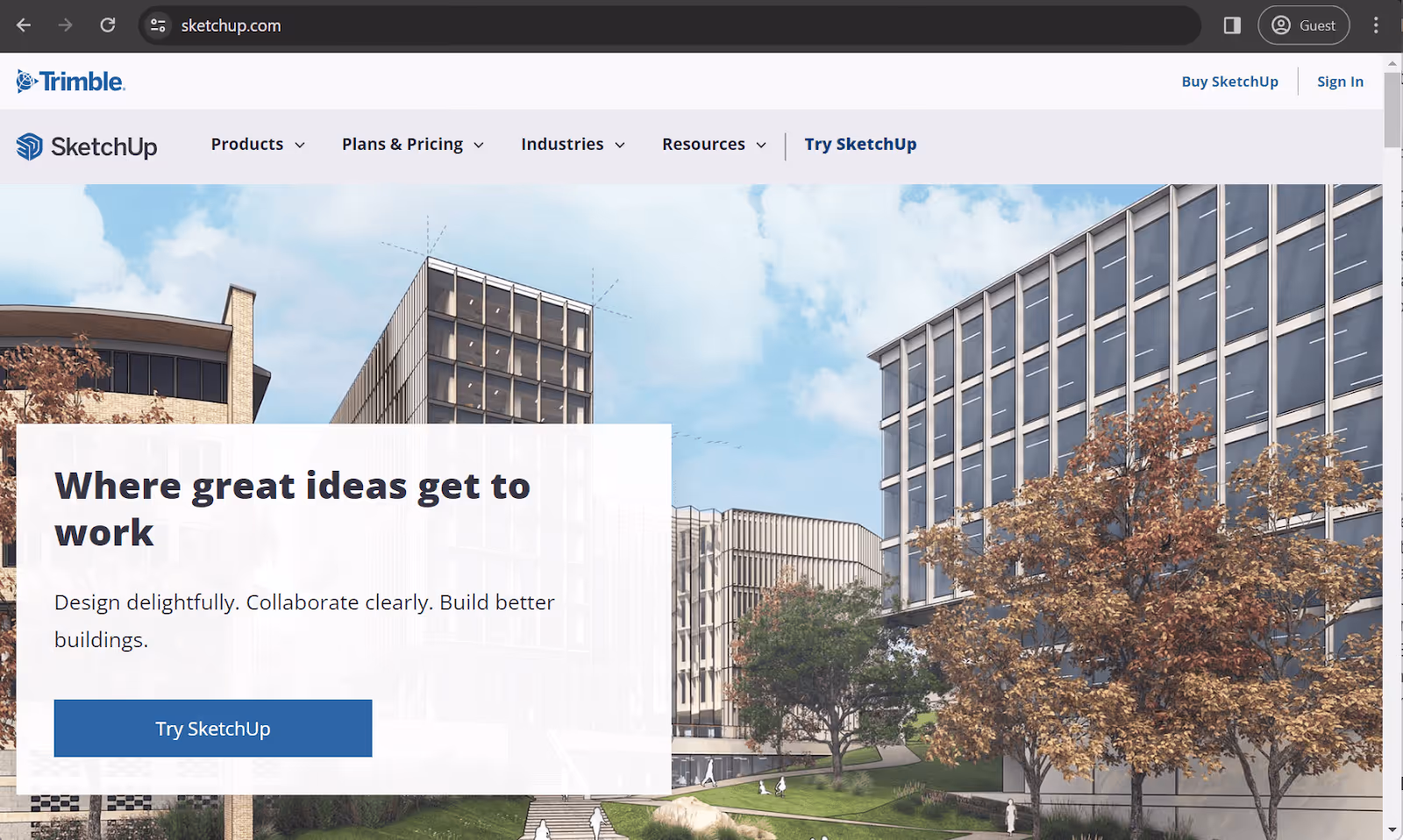 sketchup landing page