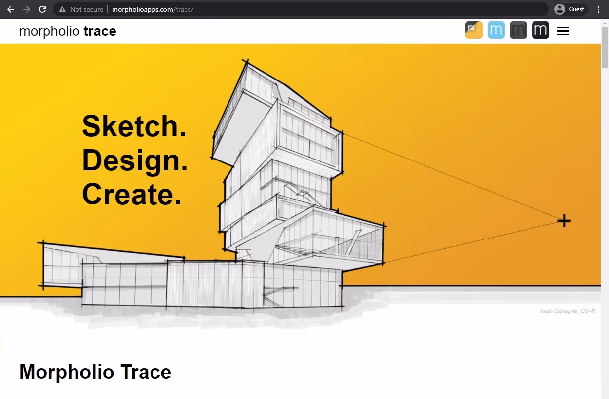morpholio trace website landing page