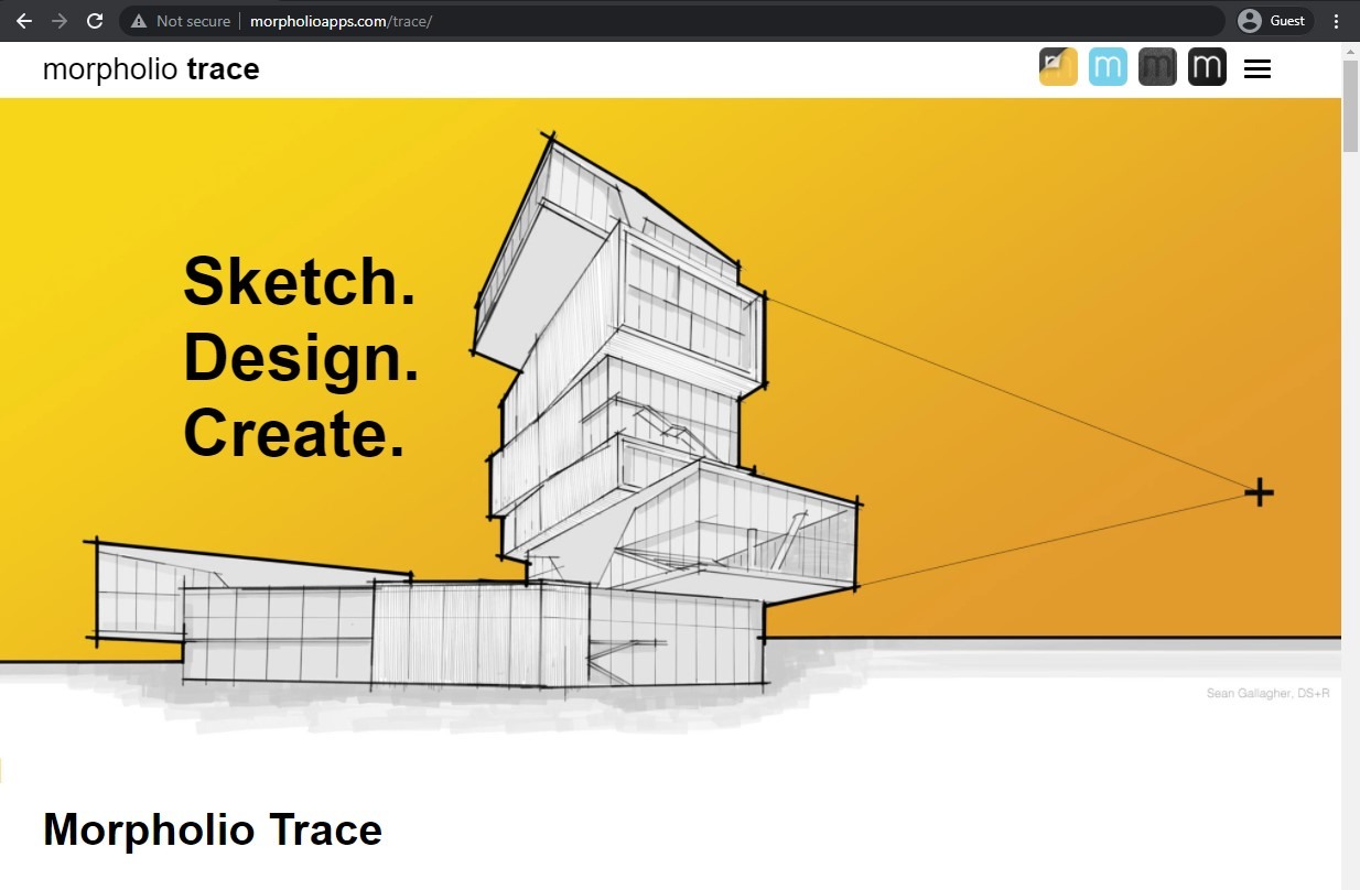morpholio trace website landing page
