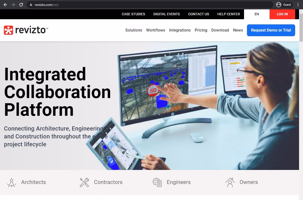 revizto website landing page