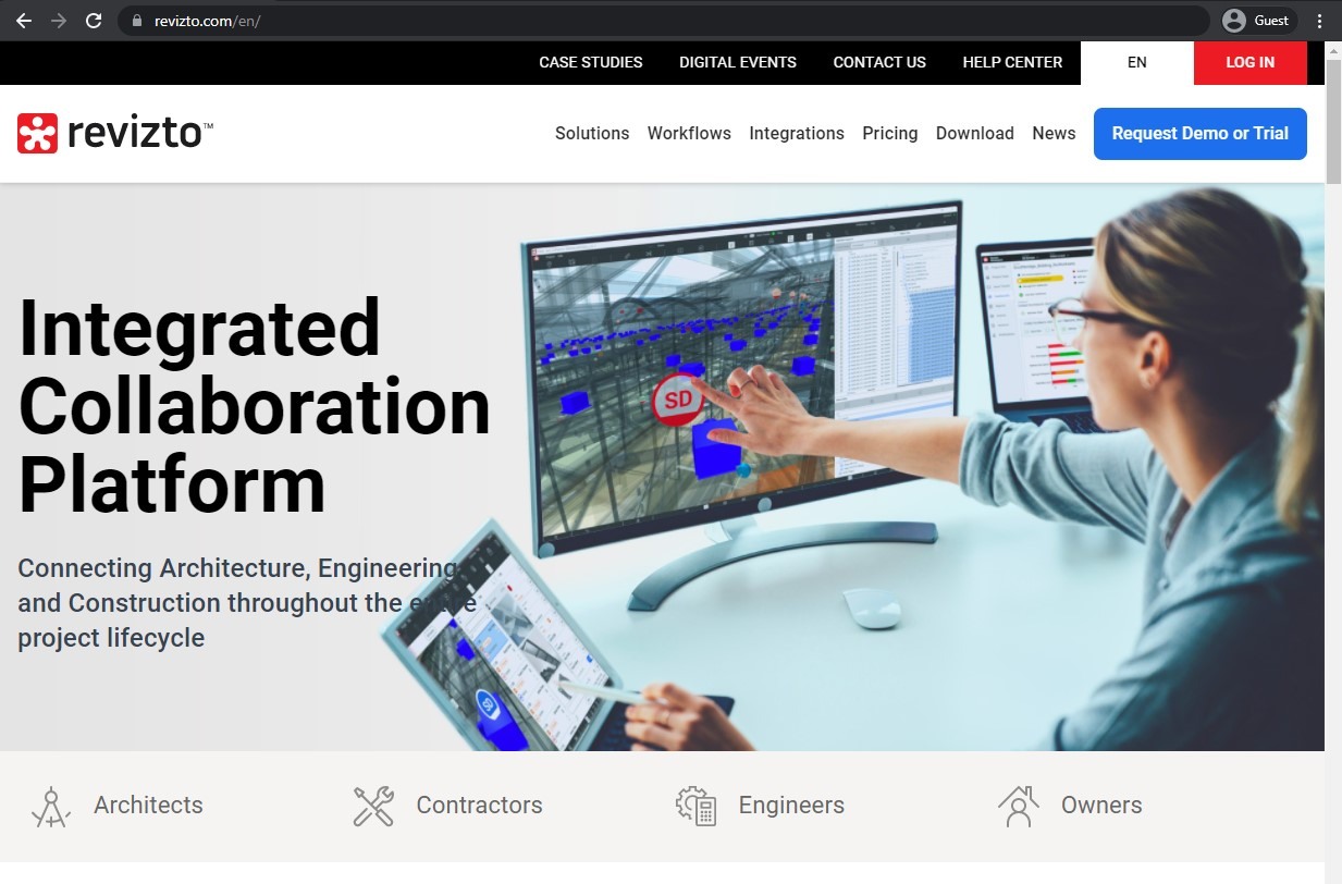 revizto website landing page