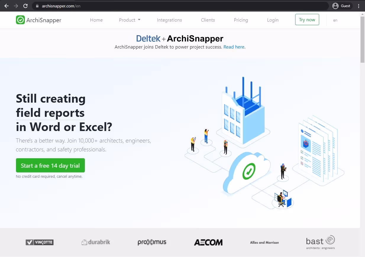 archisnapper website landing page