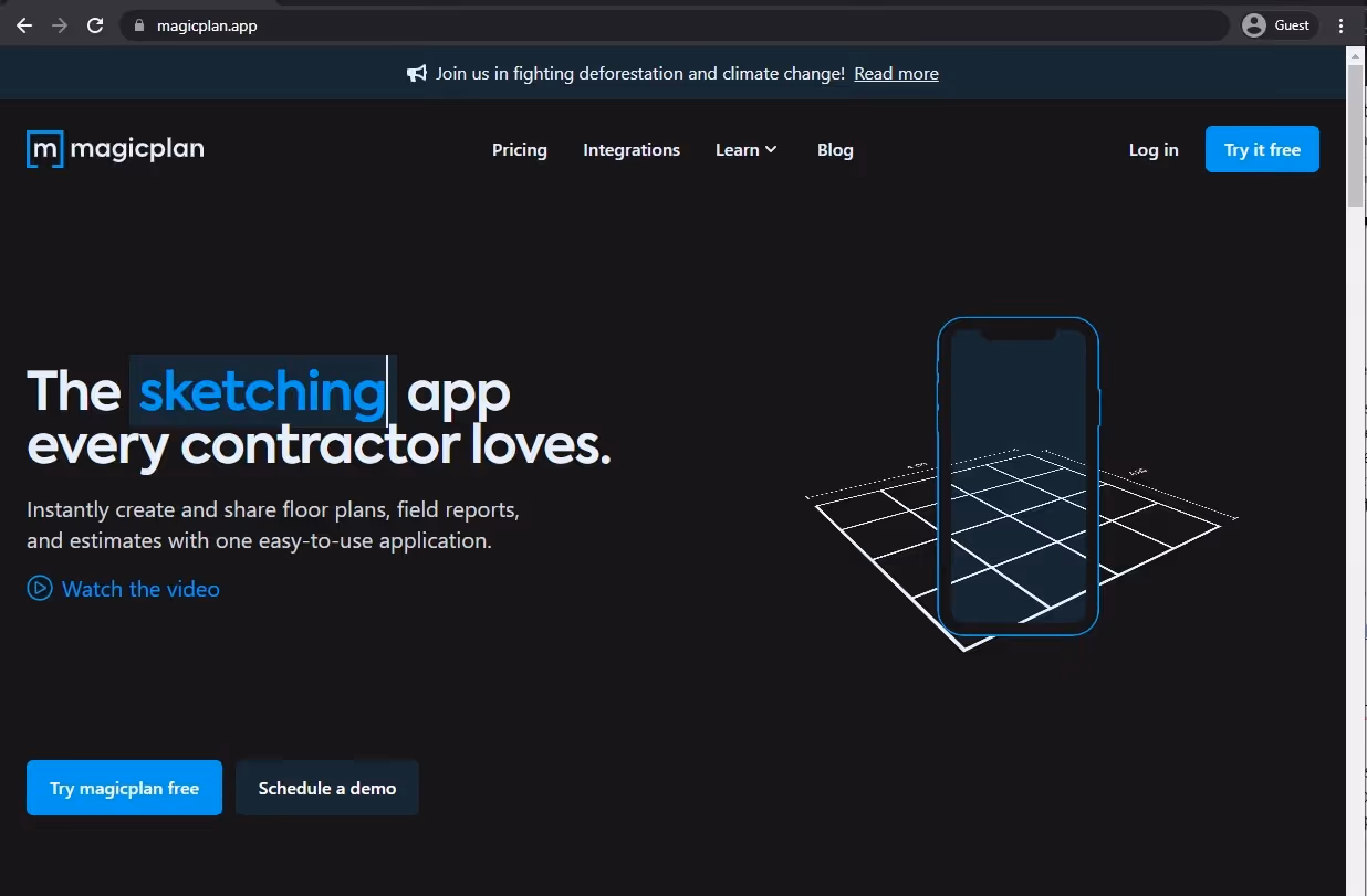 magicplan website landing page