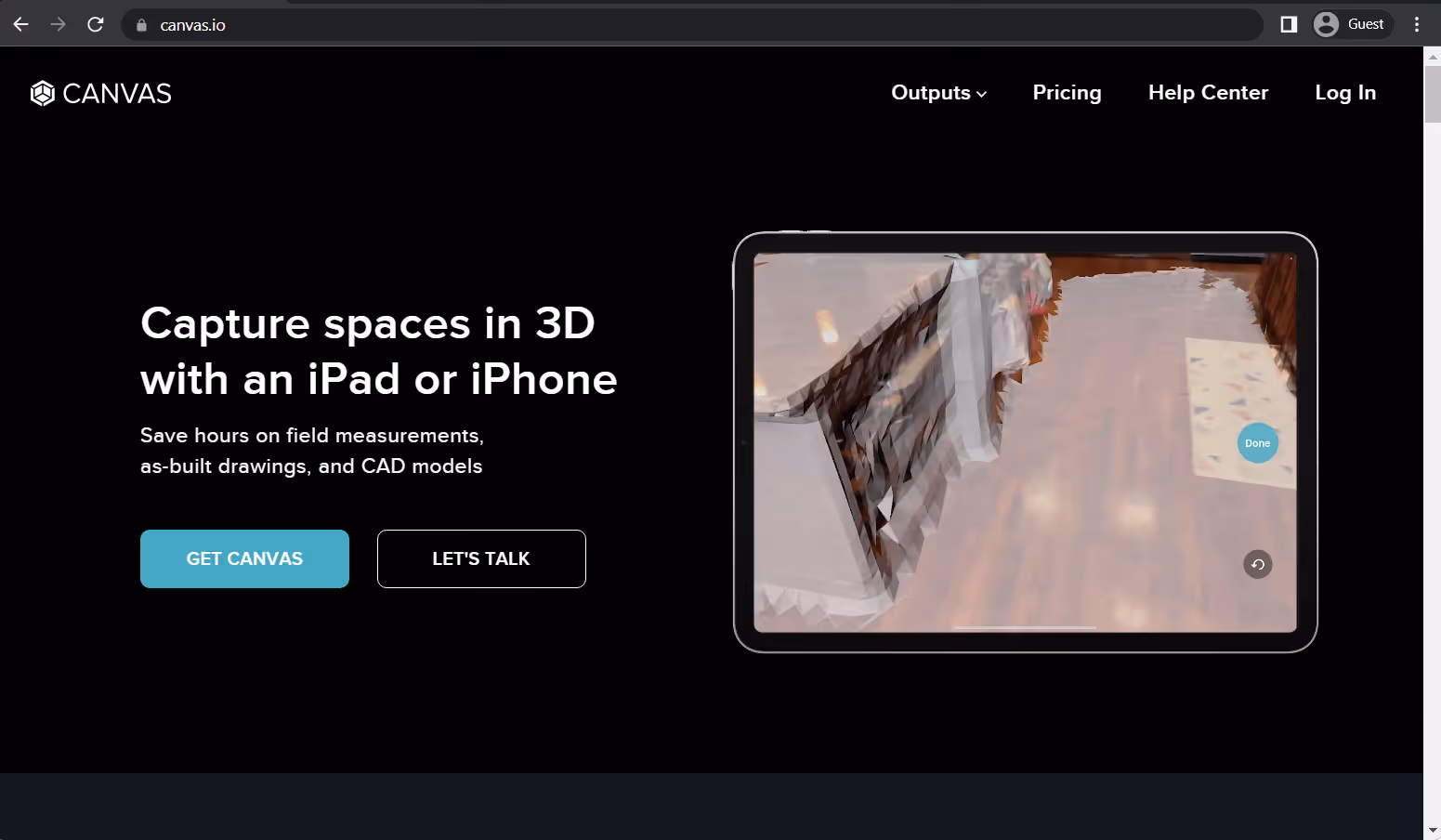 canvas landing page