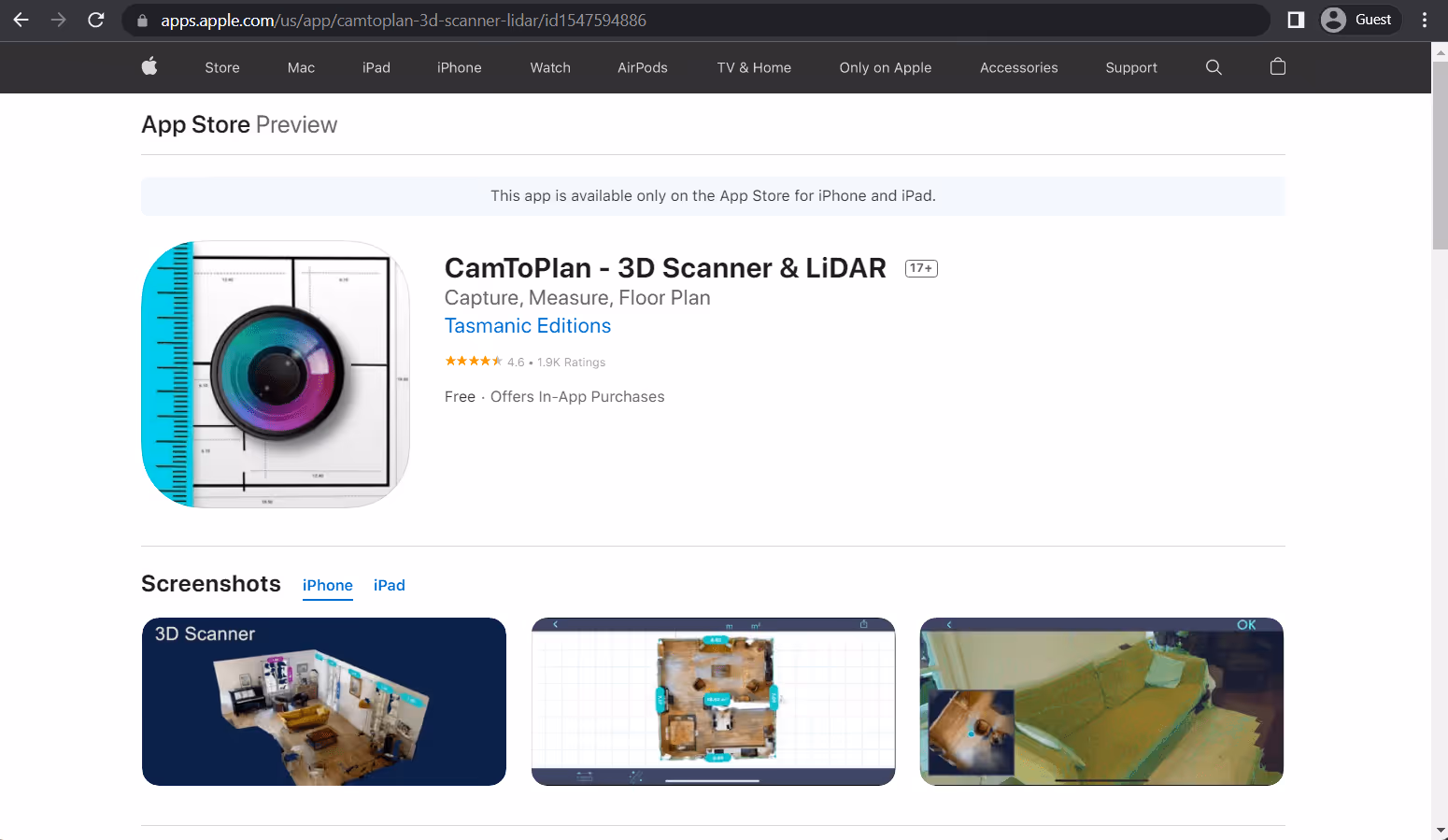 camtoplan landing page