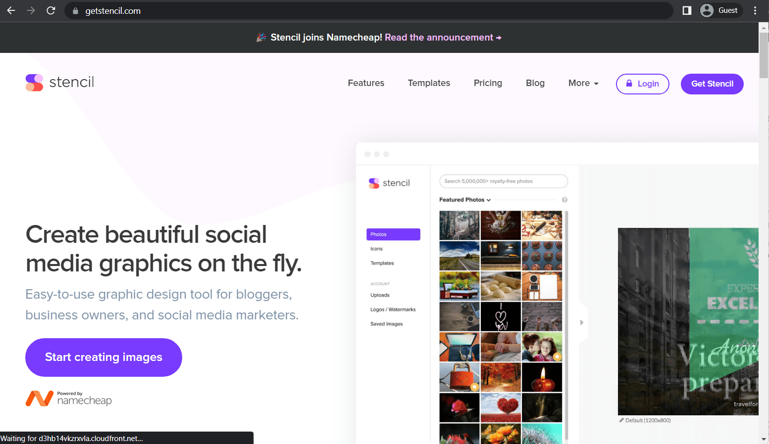 stencil landing page