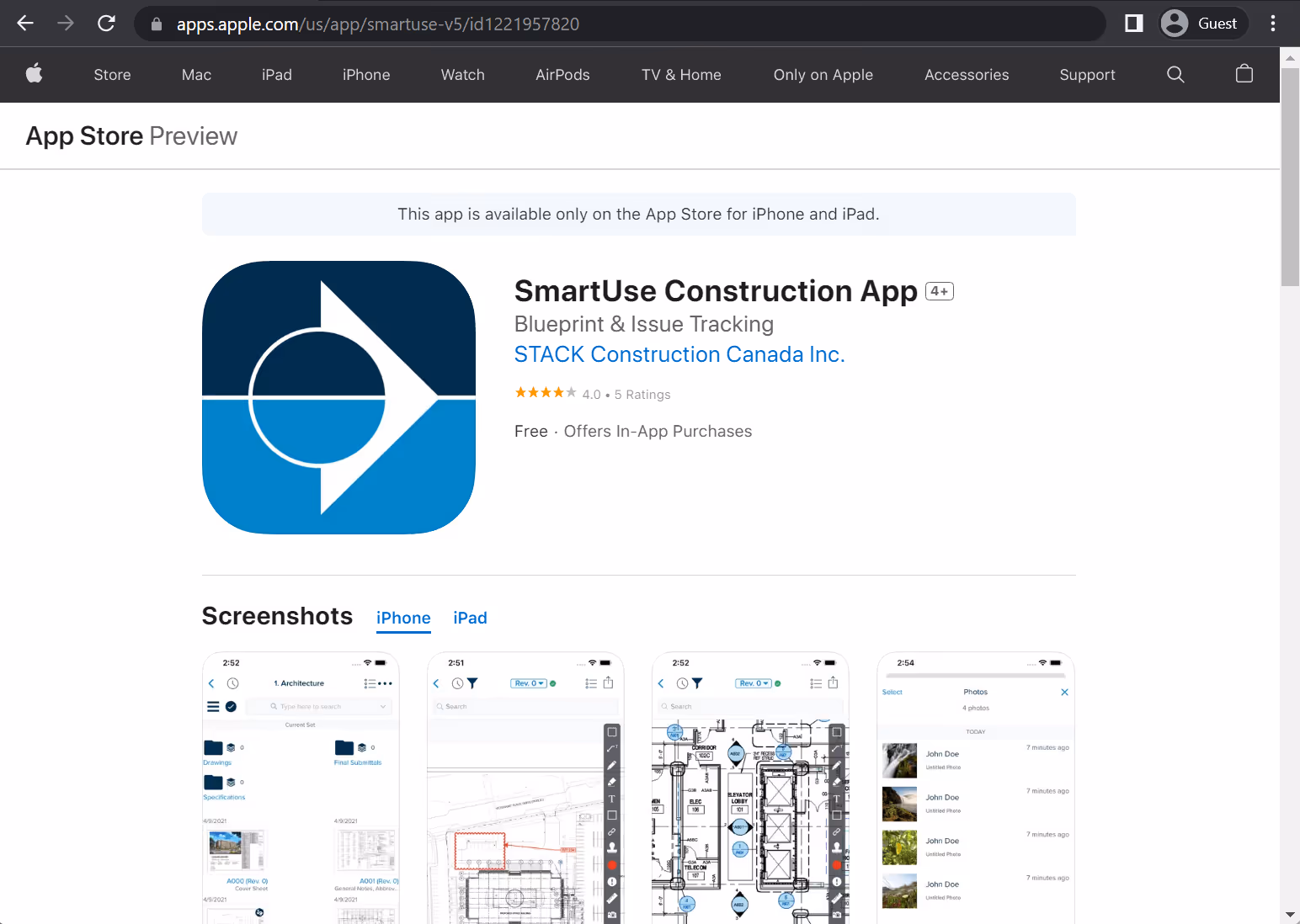 smartuse app store page