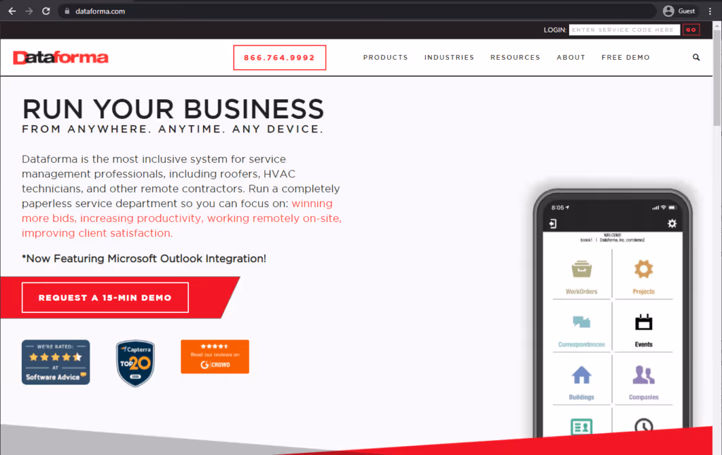 dataforma landing page