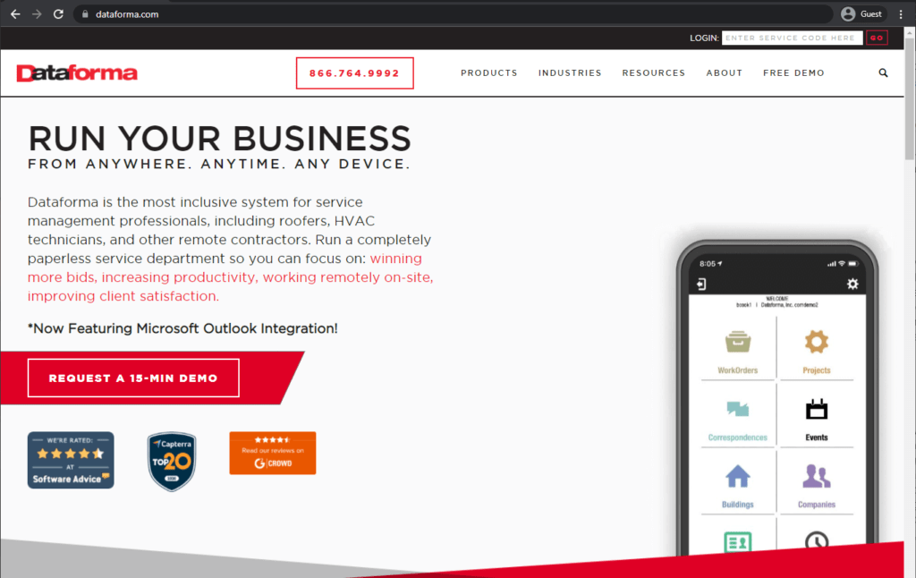 dataforma landing page