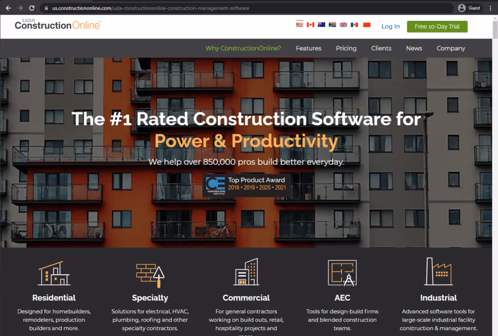 uda constructiononline landing page