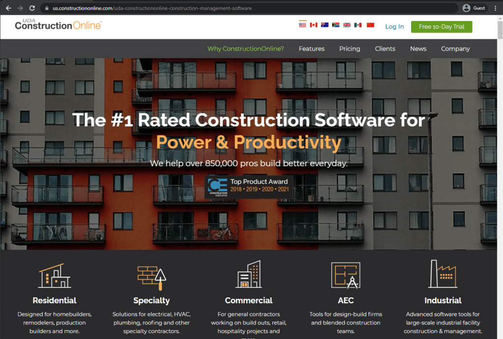 uda constructiononline landing page