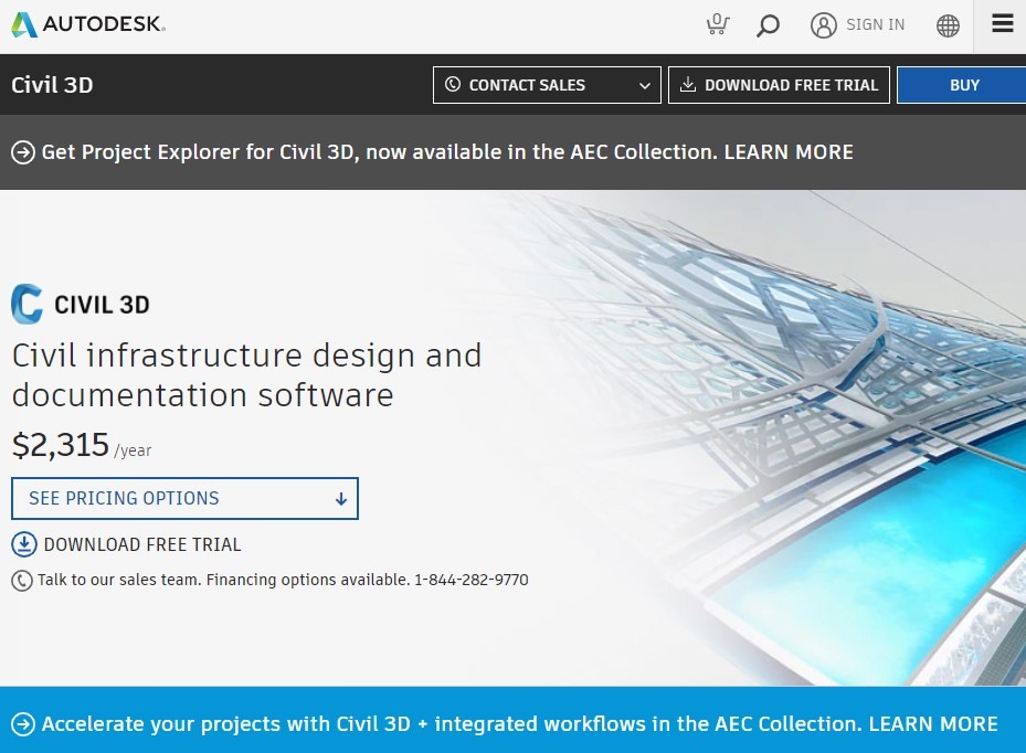 civil 3d landing page
