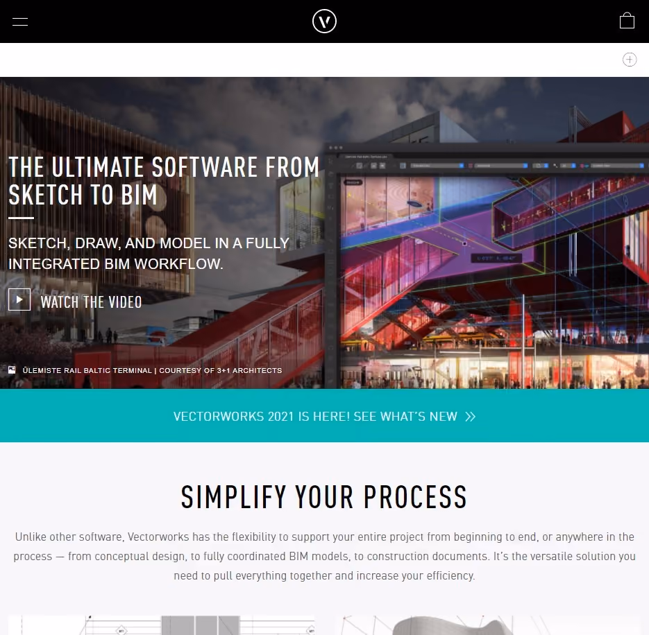 vectorworks architect landing page