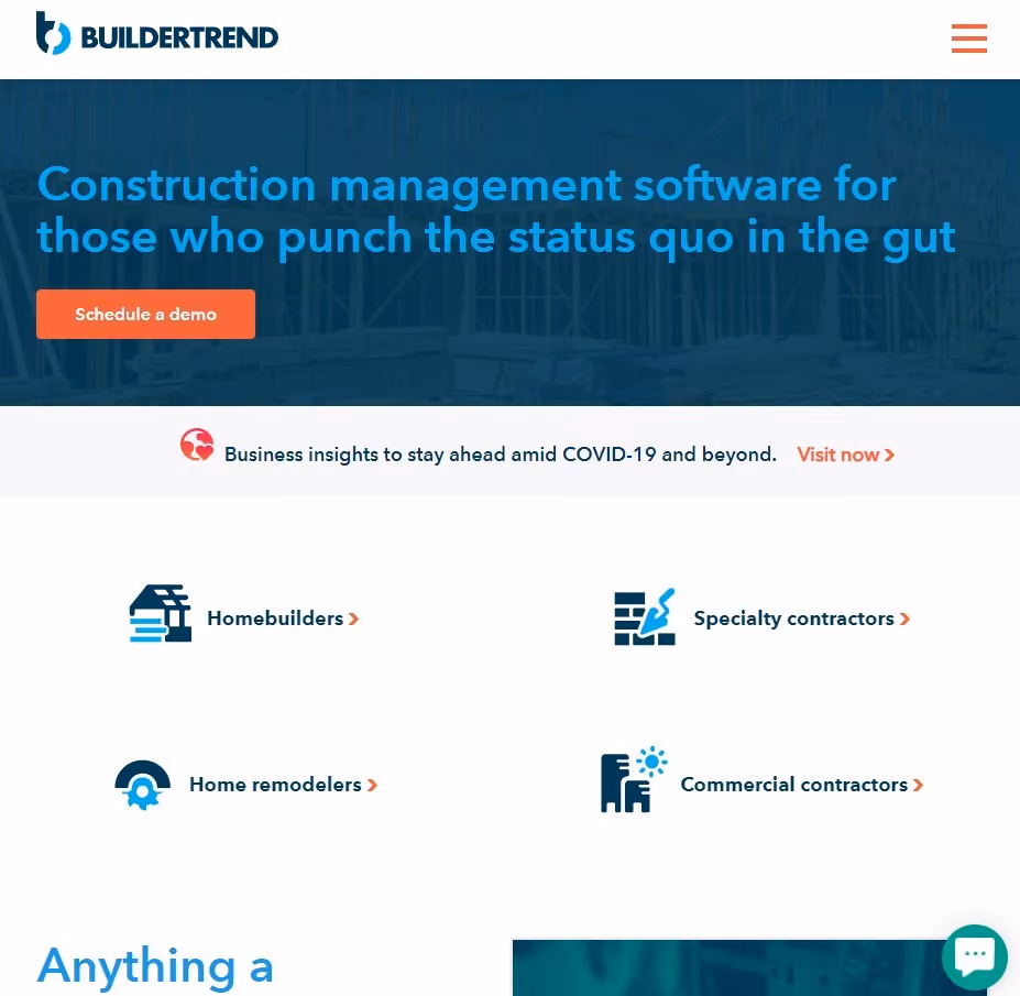 buildertrend landing page