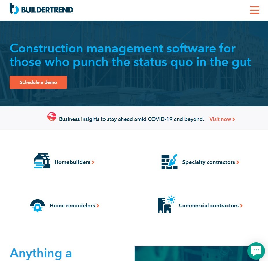 buildertrend landing page