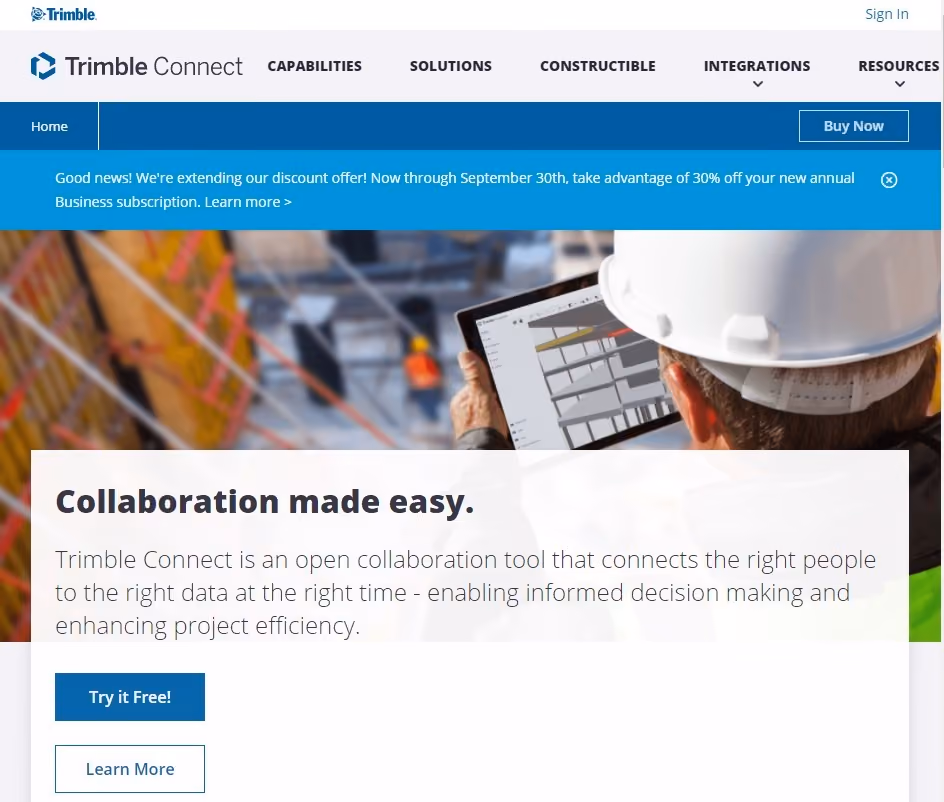 trimble connect landing page