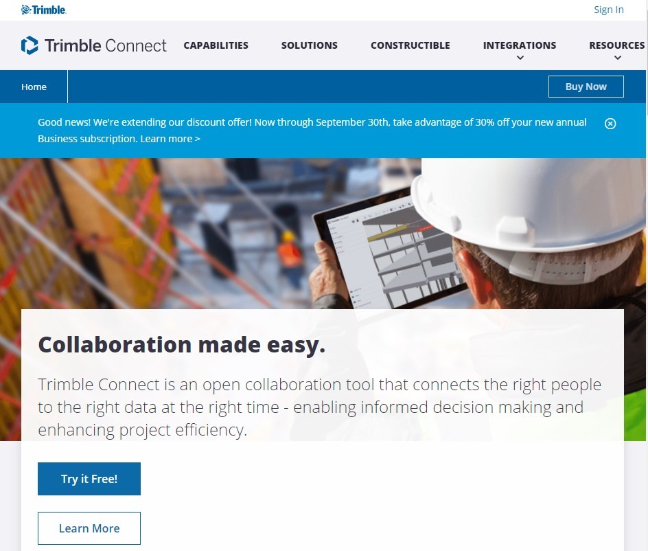trimble connect landing page