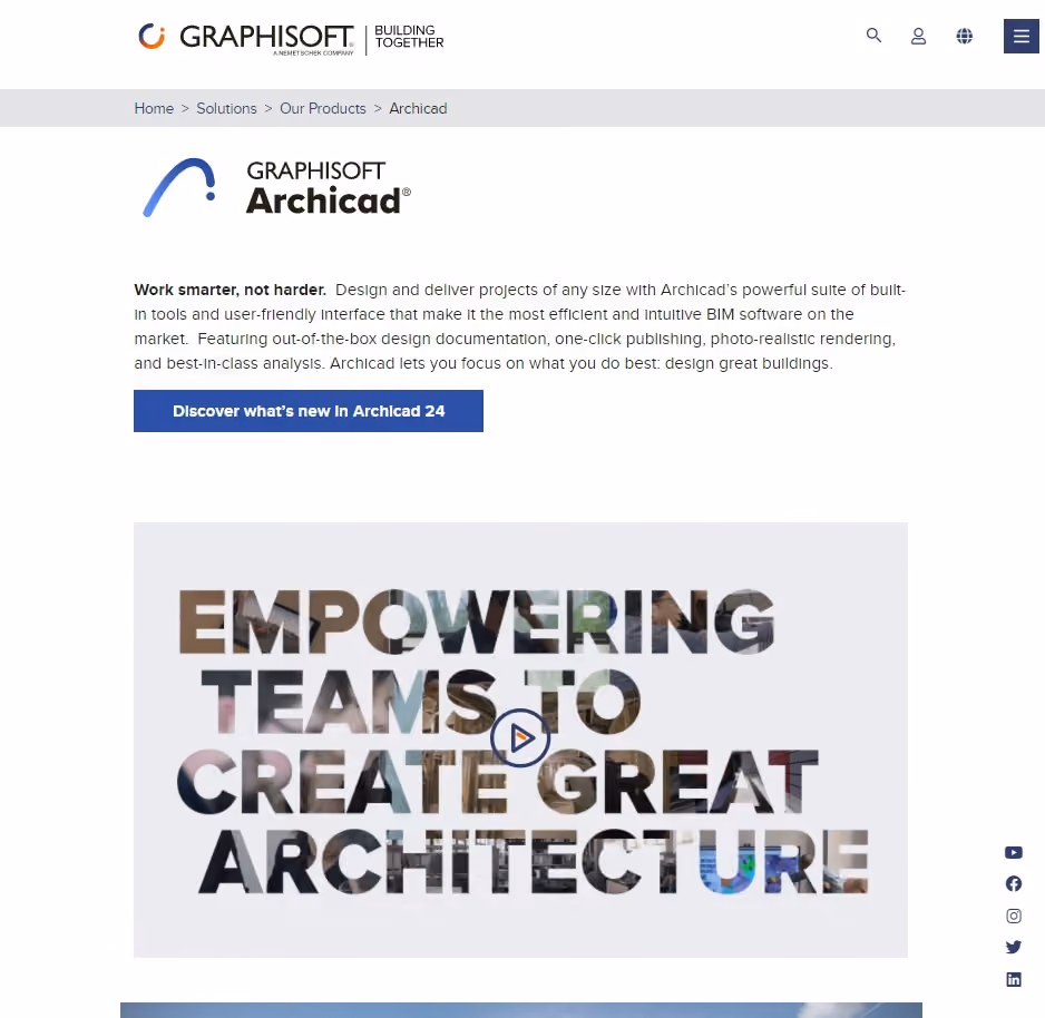 archicad landing page