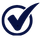 Blue checkmark inside a circle.