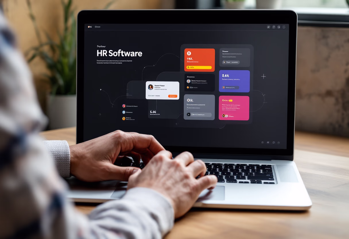 [interface] image of employee interacting with hr software (for a hr tech)