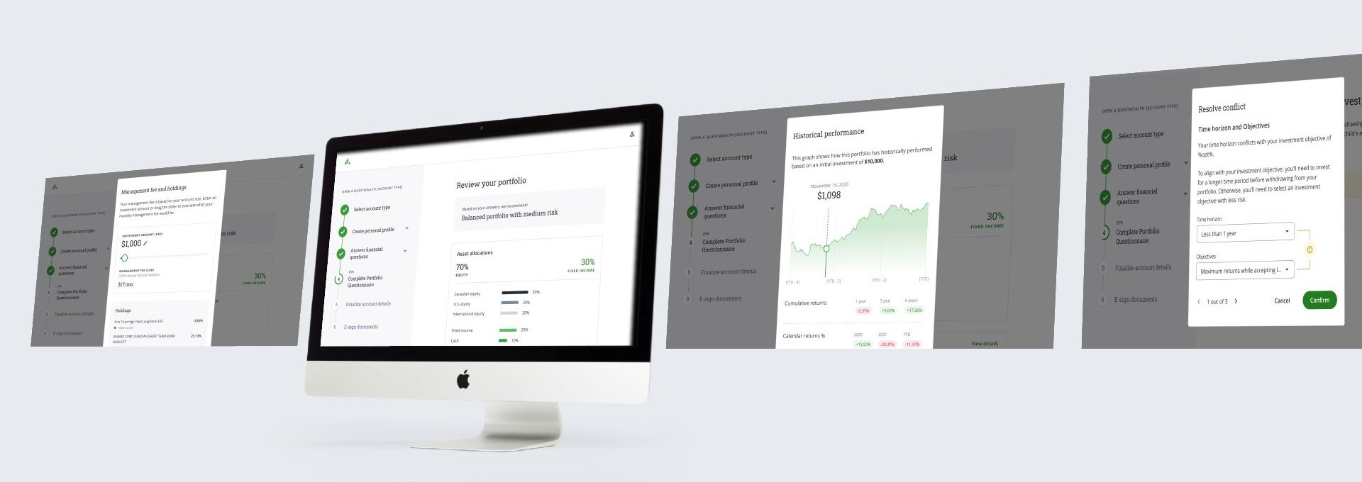 Web screens for product design