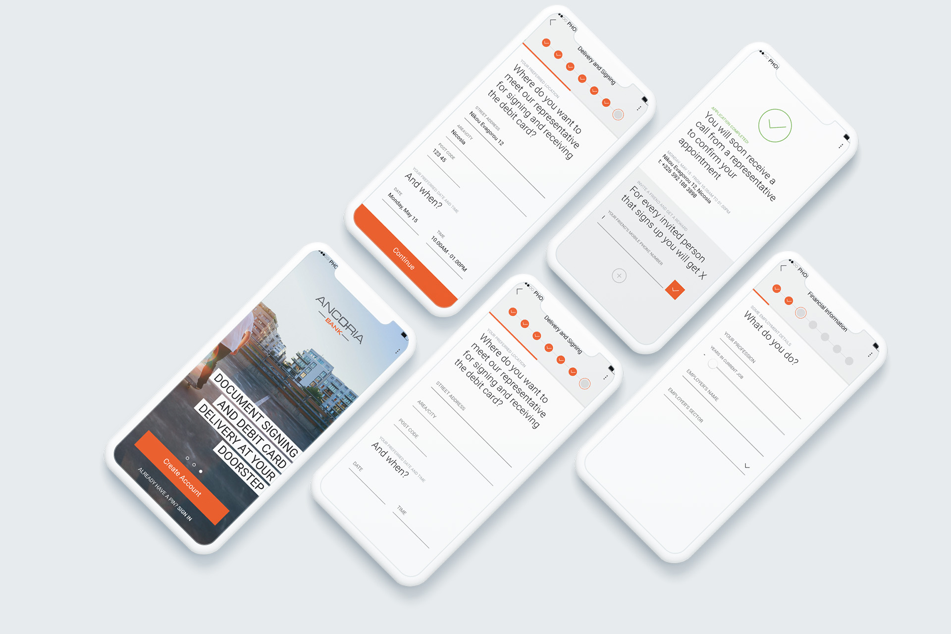 Collection of phones with a design