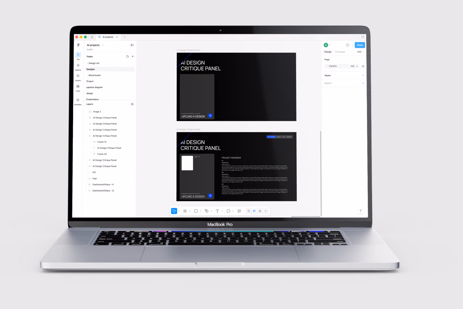 A screenshot of thr working files in figma 
